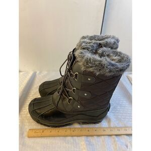 Gray polar snow boots size 10 laces